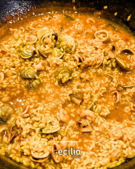 Arroz meloso con marisco de Bar Cecilio